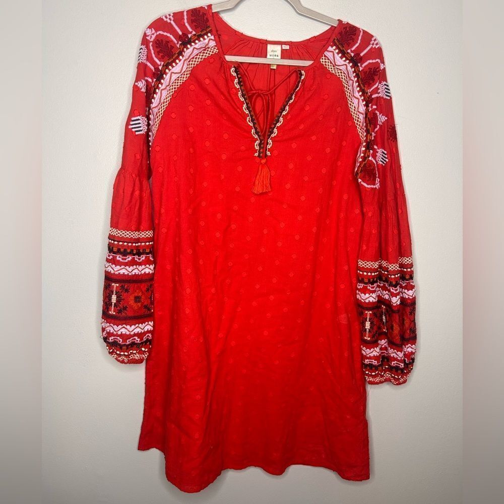 Anthropologie Seen Worn Kept Ruby Embroidered Dre… - image 5